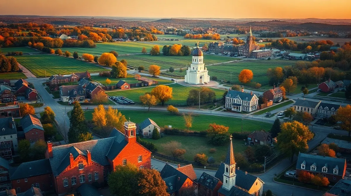 Aerial view of Lancaster, PA showing the local landscape and terrain relevant to aerial imaging operations