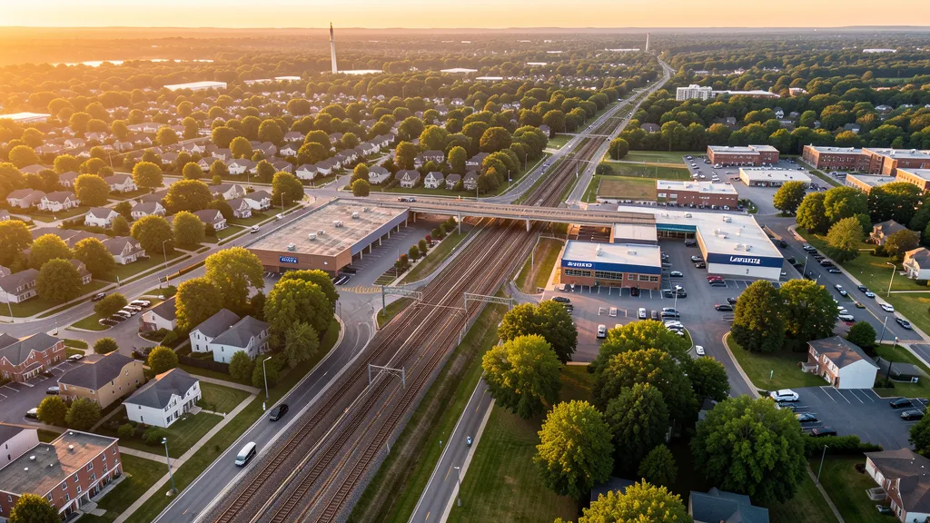 Aerial view of Lansdale, PA showing the local landscape and terrain relevant to aerial imaging operations