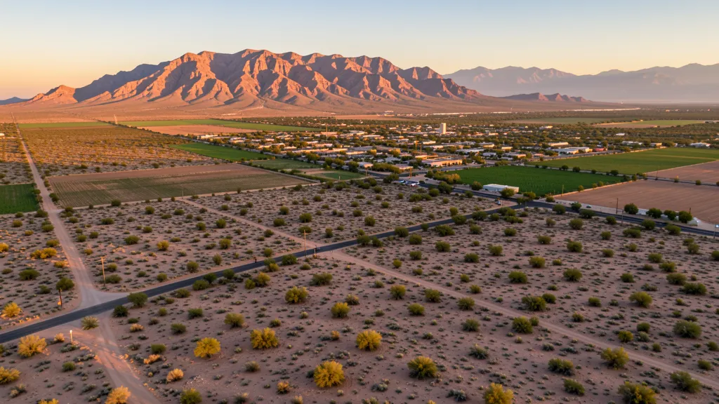 Aerial view of Las Cruces, NM showing the local landscape and terrain relevant to aerial imaging operations