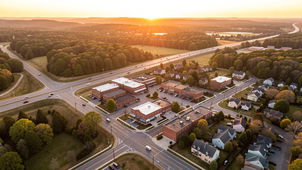 Aerial view of Lexington, NC showing the local landscape and terrain relevant to aerial imaging operations