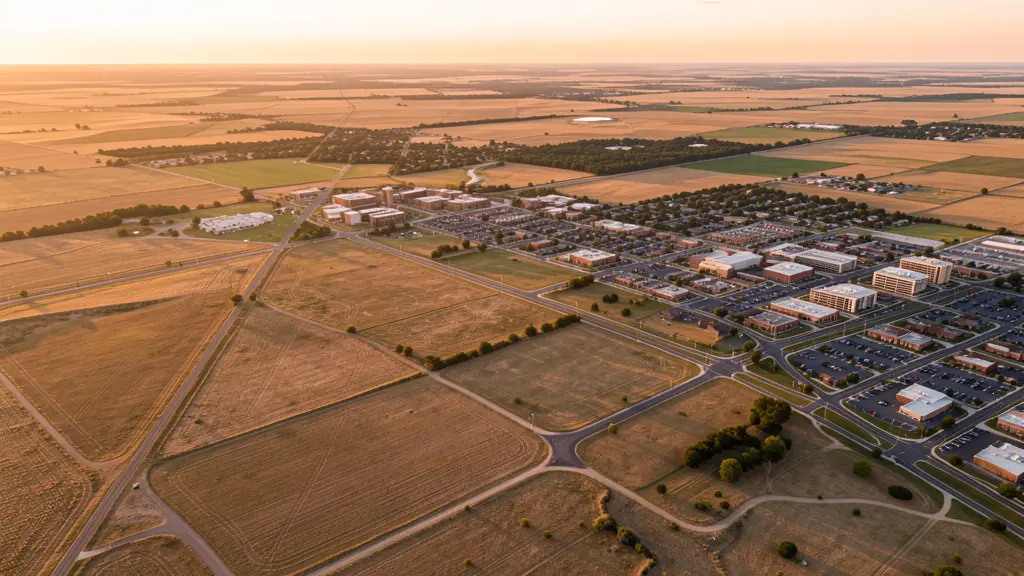 Aerial view of Lincoln, NE showing the local landscape and terrain relevant to aerial imaging operations