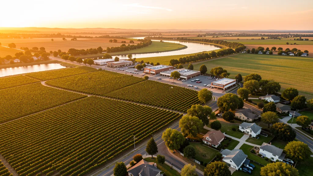 Aerial view of Lodi, CA showing the local landscape and terrain relevant to aerial imaging operations