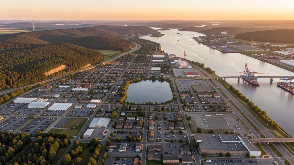 Aerial view of Longview, WA showing the local landscape and terrain relevant to aerial imaging operations