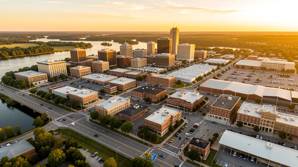 Aerial view of Macon, GA showing the local landscape and terrain relevant to aerial imaging operations