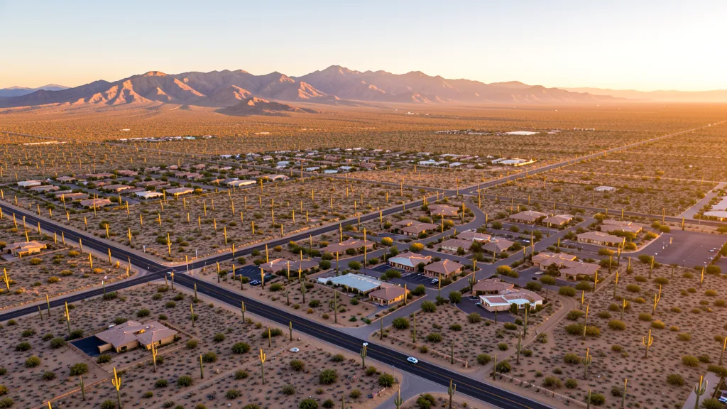 Aerial view of Marana, AZ showing the local landscape and terrain relevant to aerial imaging operations