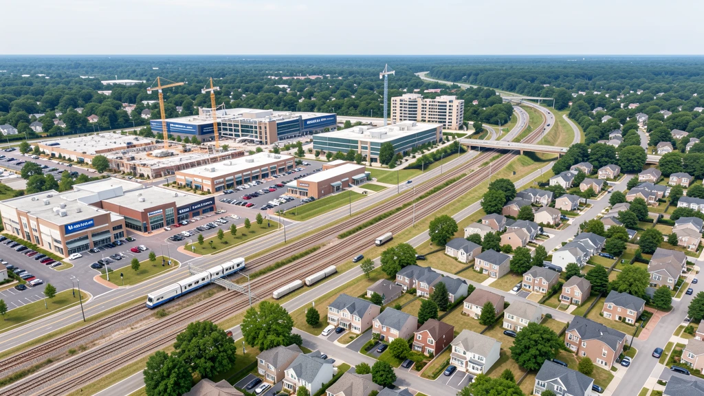 Aerial view of Matthews, NC showing the local landscape and terrain relevant to aerial imaging operations