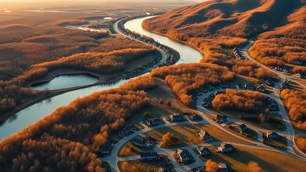 Aerial view of Maumelle, AR showing the local landscape and terrain relevant to aerial imaging operations