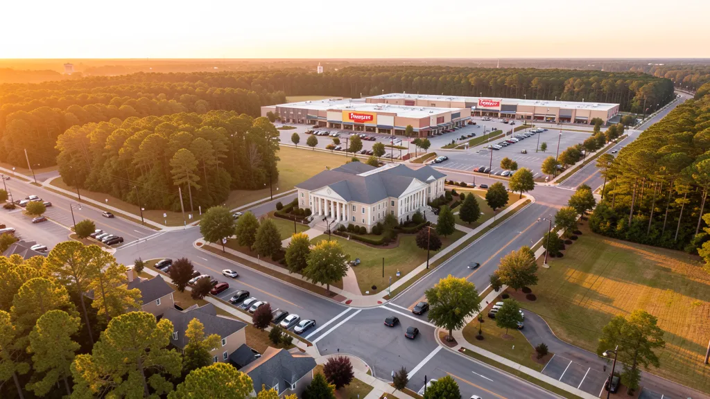 Aerial view of McDonough, GA showing the local landscape and terrain relevant to aerial imaging operations