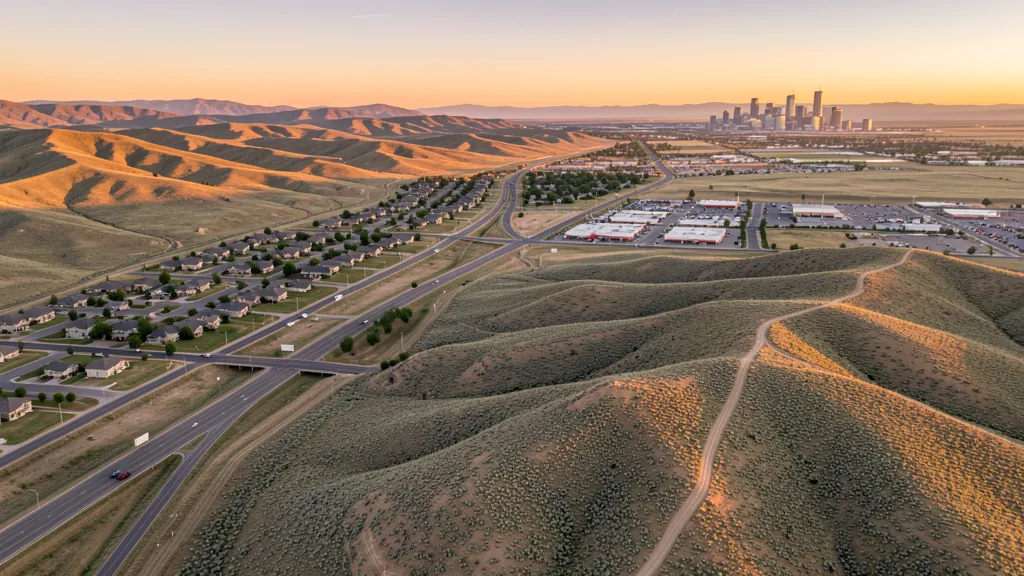 Aerial view of Meridian, ID showing the local landscape and terrain relevant to aerial imaging operations
