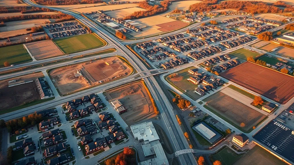 Aerial view of Middletown, DE showing the local landscape and terrain relevant to aerial imaging operations