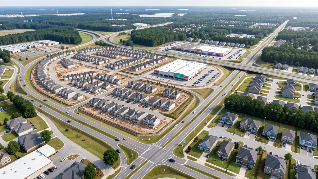 Aerial view of Mint Hill, NC showing the local landscape and terrain relevant to aerial imaging operations