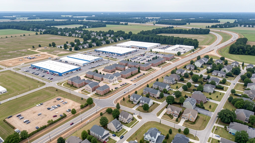 Aerial view of Monroe, NC showing the local landscape and terrain relevant to aerial imaging operations