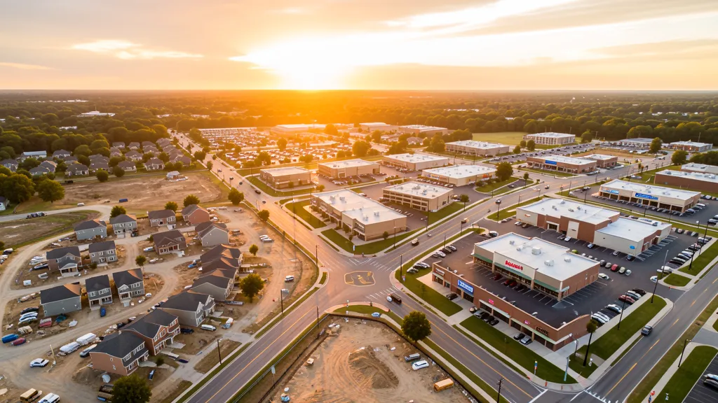 Aerial view of Moore, OK showing the local landscape and terrain relevant to aerial imaging operations