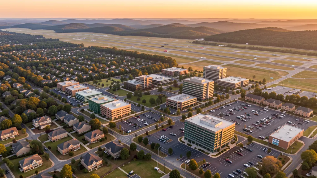 Aerial view of Morrisville, NC showing the local landscape and terrain relevant to aerial imaging operations
