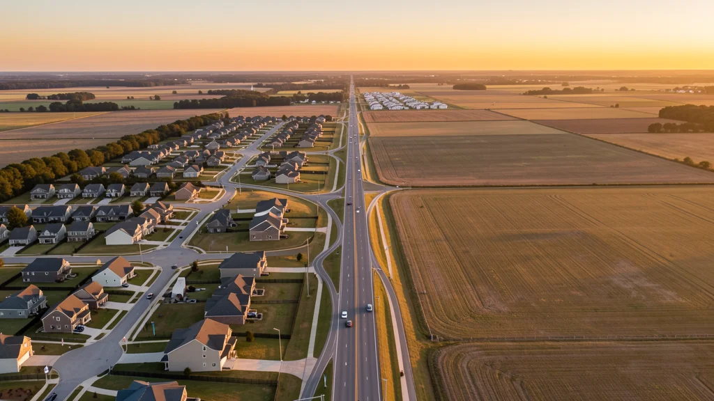 Aerial view of Munford, TN showing the local landscape and terrain relevant to aerial imaging operations