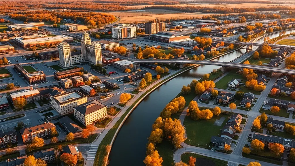 Aerial view of Naperville, IL showing the local landscape and terrain relevant to aerial imaging operations