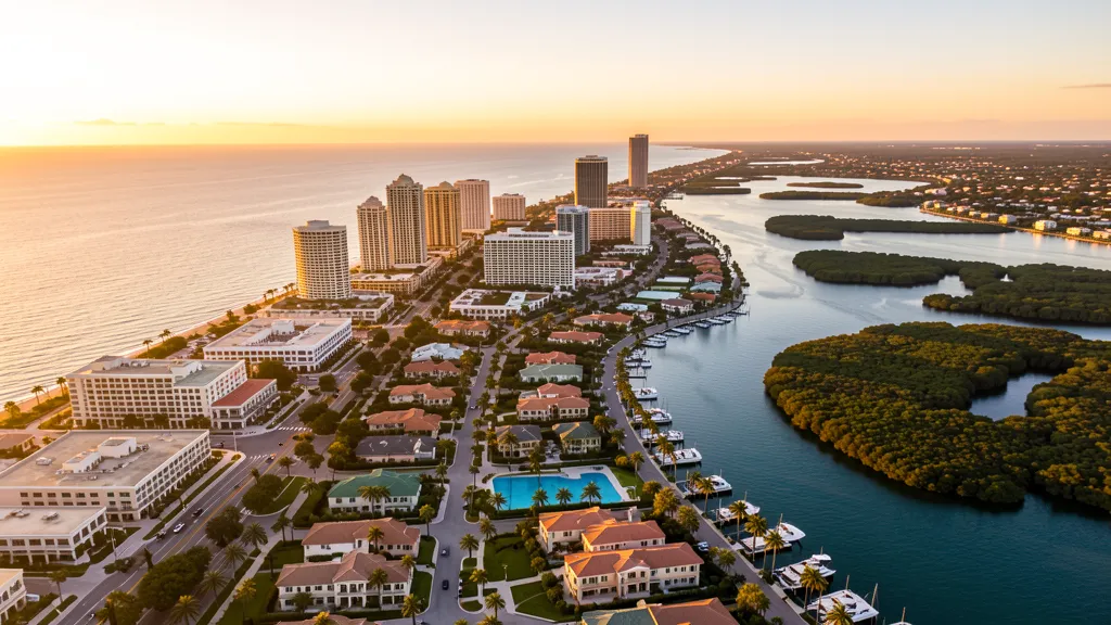 Aerial view of Naples, FL showing the local landscape and terrain relevant to aerial imaging operations