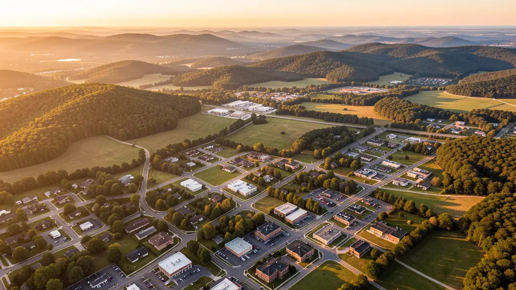 Aerial view of Nixa, MO showing the local landscape and terrain relevant to aerial imaging operations