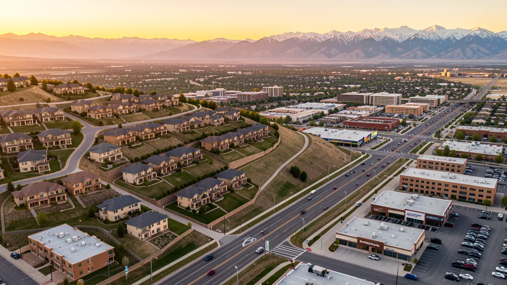 Aerial view of North Ogden, UT showing the local landscape and terrain relevant to aerial imaging operations