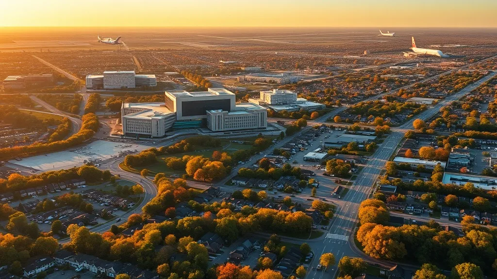 Aerial view of Oak Lawn, IL showing the local landscape and terrain relevant to aerial imaging operations