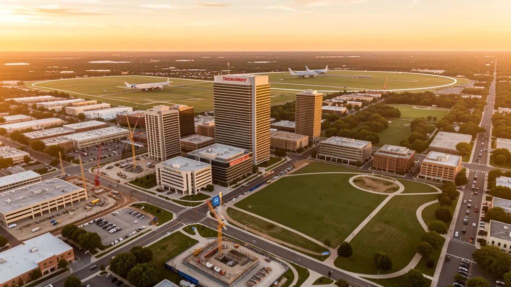 Aerial view of Oklahoma City, OK showing the local landscape and terrain relevant to aerial imaging operations