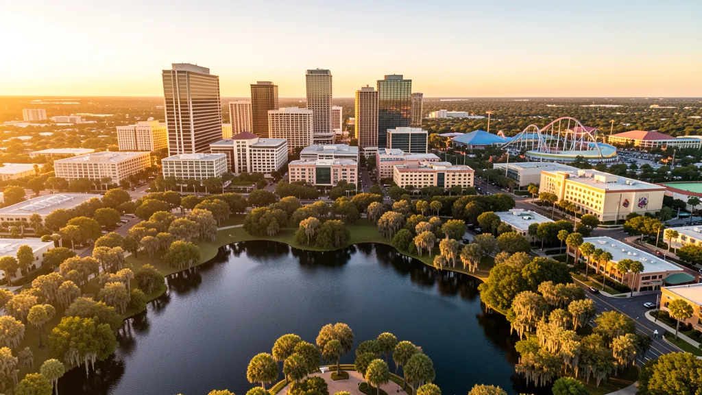 Aerial view of Orlando, FL showing the local landscape and terrain relevant to aerial imaging operations
