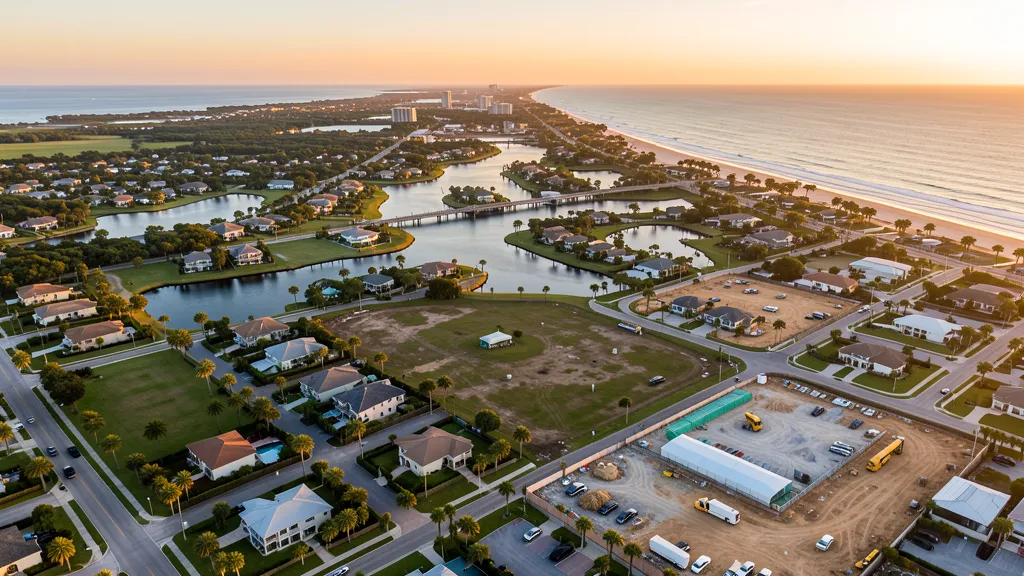 Aerial view of Palm Bay, FL showing the local landscape and terrain relevant to aerial imaging operations