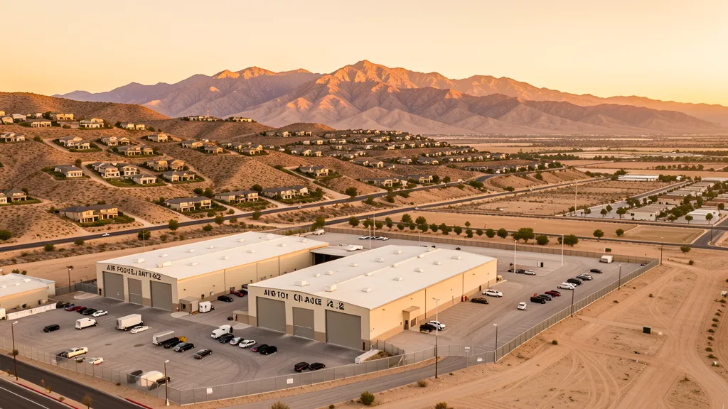 Aerial view of Palmdale, CA showing the local landscape and terrain relevant to aerial imaging operations