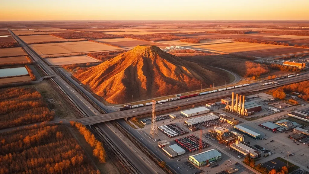 Aerial view of Paragould, AR showing the local landscape and terrain relevant to aerial imaging operations