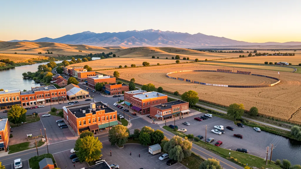 Aerial view of Pendleton, OR showing the local landscape and terrain relevant to aerial imaging operations