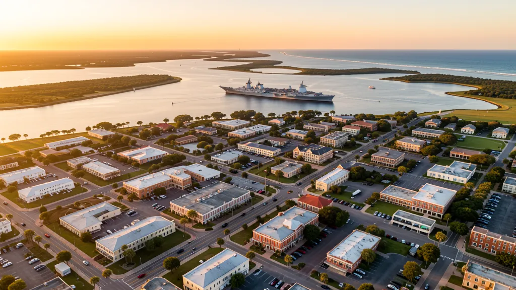 Aerial view of Pensacola, FL showing the local landscape and terrain relevant to aerial imaging operations