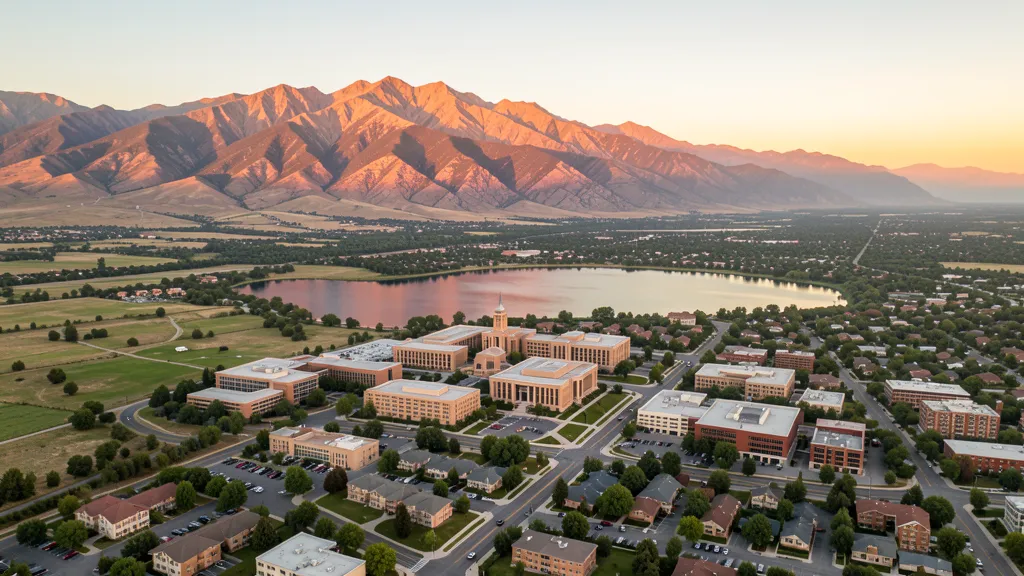 Aerial view of Provo, UT showing the local landscape and terrain relevant to aerial imaging operations