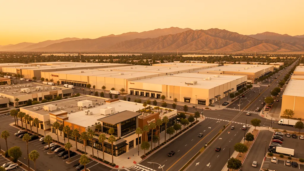 Aerial view of Rancho Cucamonga, CA showing the local landscape and terrain relevant to aerial imaging operations