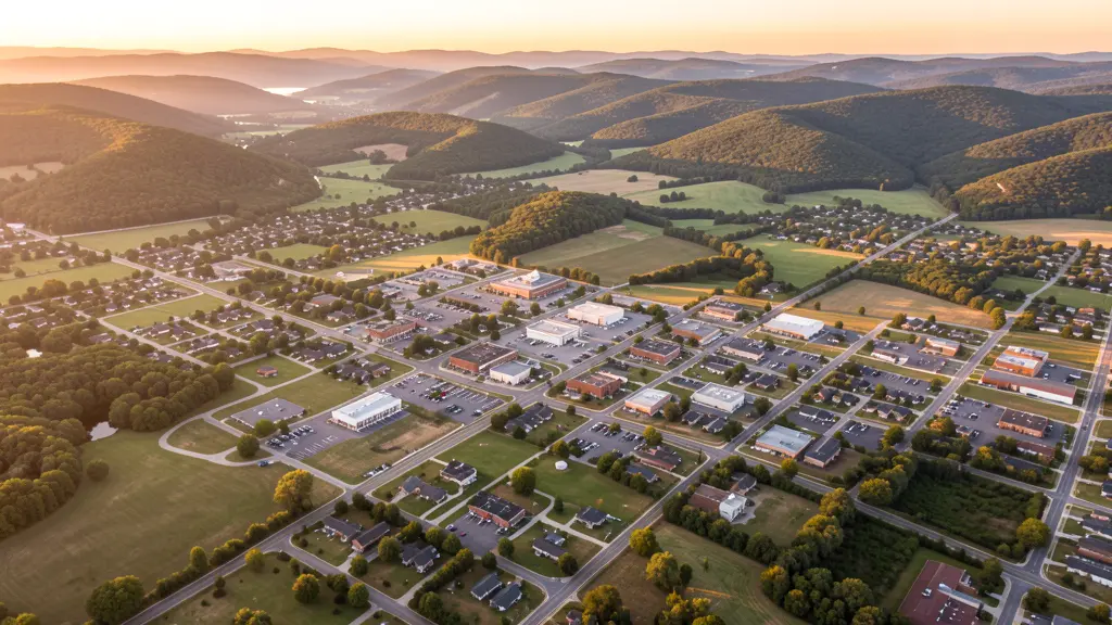 Aerial view of Republic, MO showing the local landscape and terrain relevant to aerial imaging operations