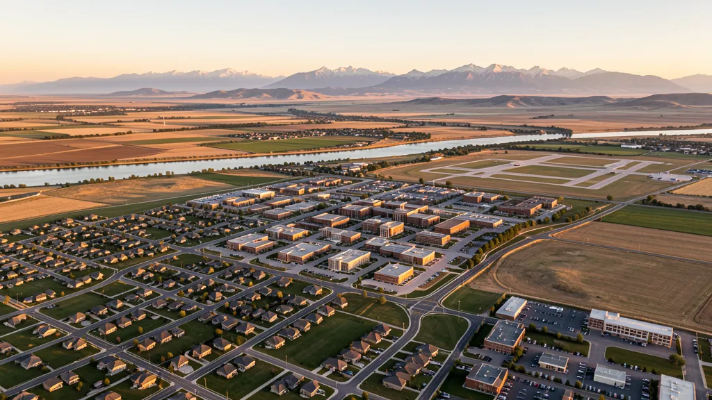 Aerial view of Rexburg, ID showing the local landscape and terrain relevant to aerial imaging operations