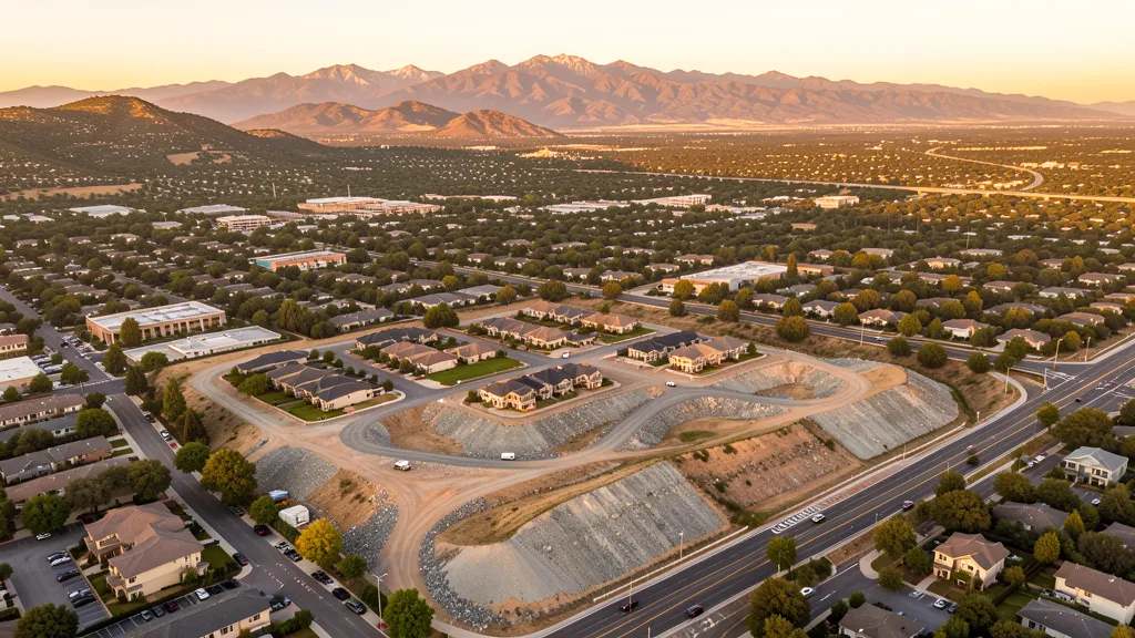 Aerial view of Rocklin, CA showing the local landscape and terrain relevant to aerial imaging operations