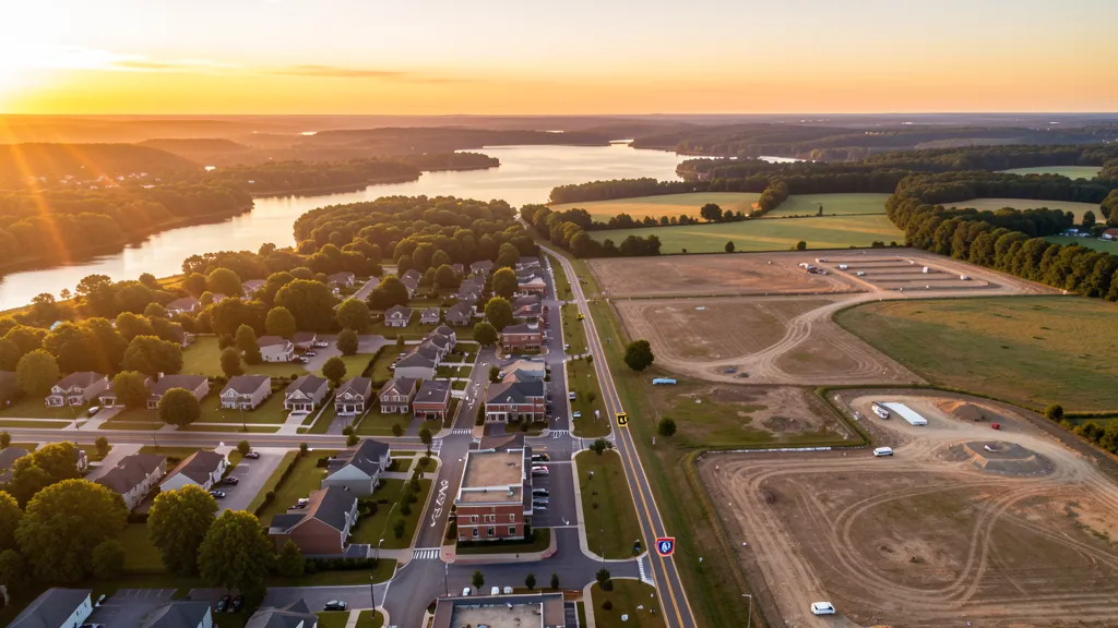 Aerial view of Roxboro, NC showing the local landscape and terrain relevant to aerial imaging operations