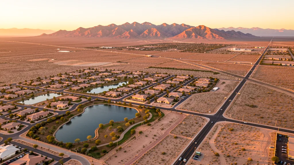 Aerial view of Sahuarita, AZ showing the local landscape and terrain relevant to aerial imaging operations
