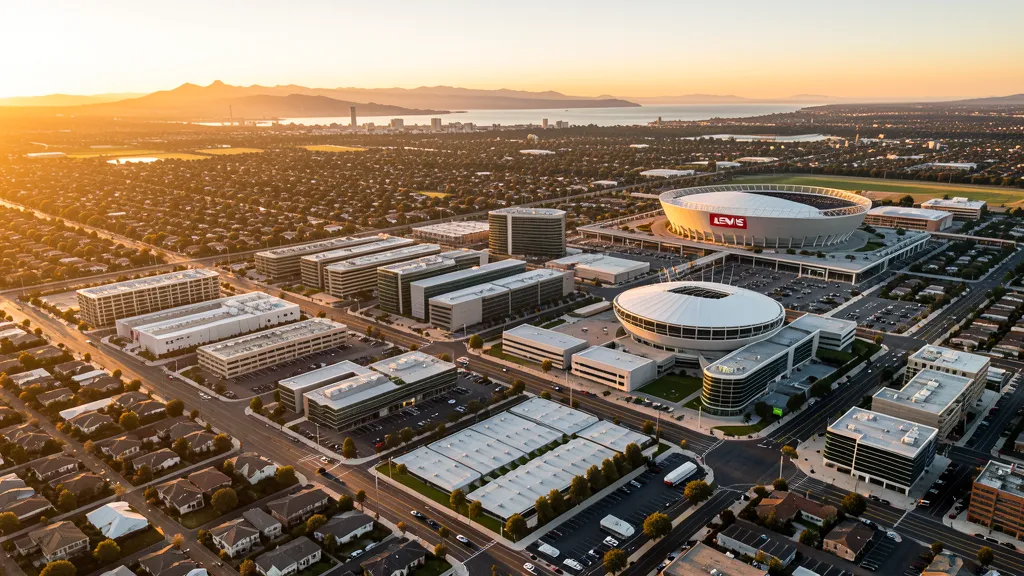 Aerial view of Santa Clara, CA showing the local landscape and terrain relevant to aerial imaging operations