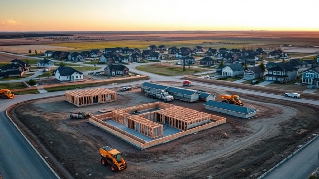 aerial imaging in progress at a construction site in Seward, NE with local terrain visible