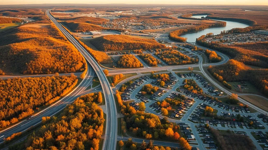 Aerial view of Sherwood, AR showing the local landscape and terrain relevant to aerial imaging operations