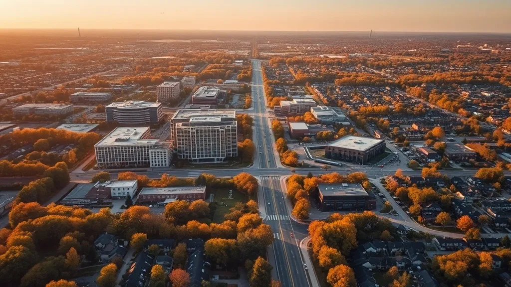 Aerial view of Skokie, IL showing the local landscape and terrain relevant to aerial imaging operations