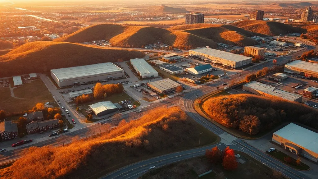 Aerial view of Springdale, AR showing the local landscape and terrain relevant to aerial imaging operations