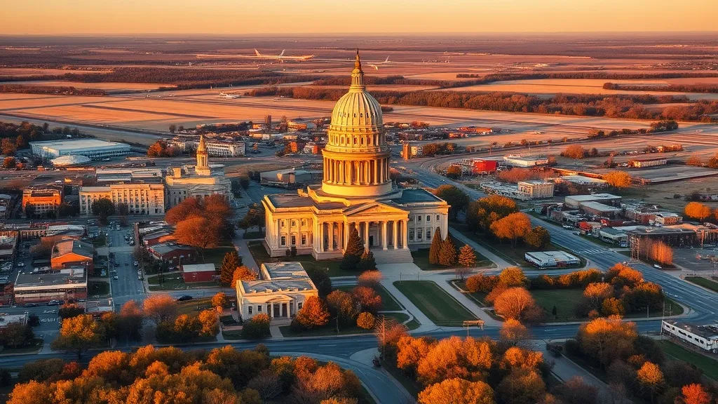 Aerial view of Springfield, IL showing the local landscape and terrain relevant to aerial imaging operations