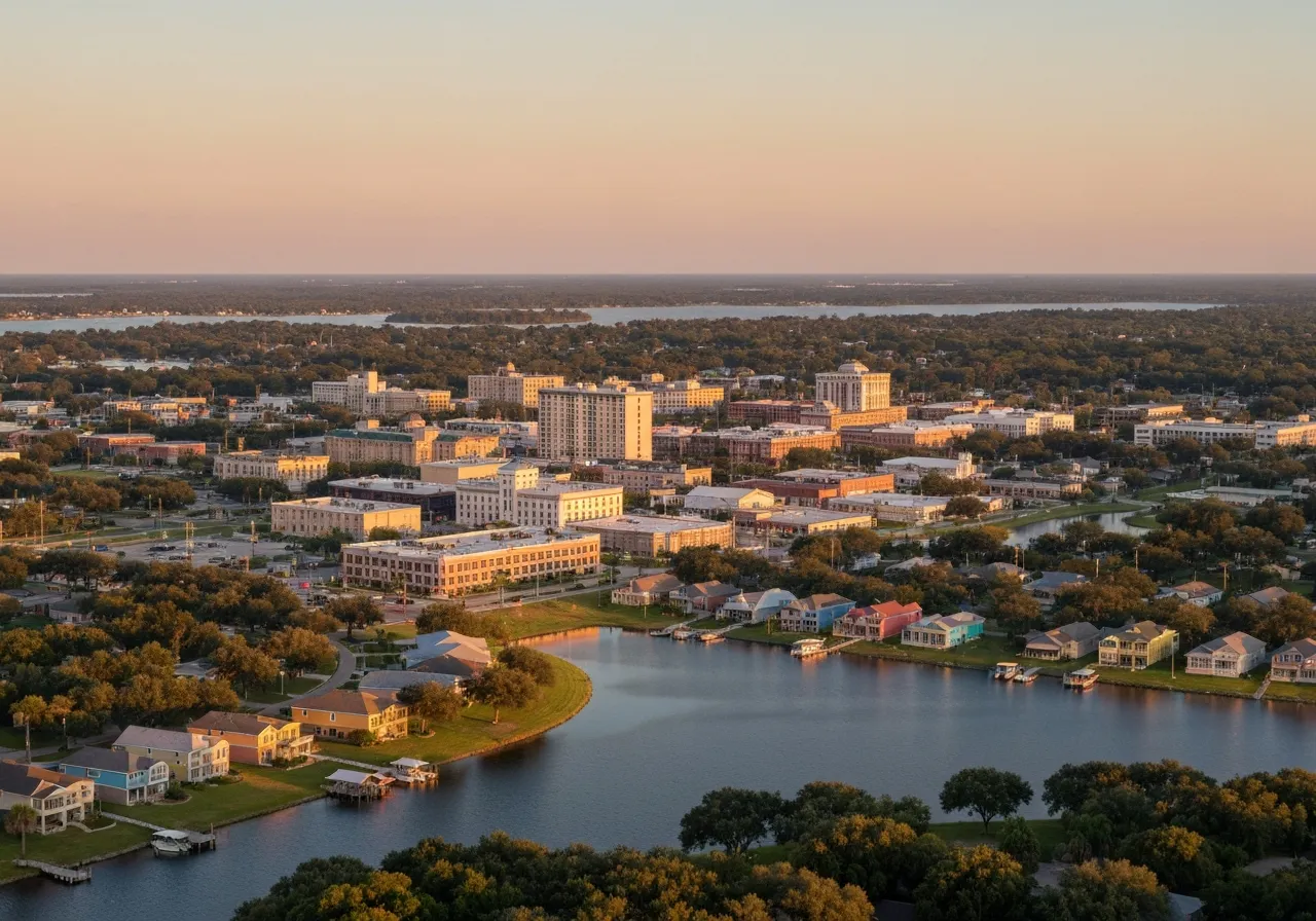 Aerial view of St. Cloud, FL showing the local landscape and terrain relevant to aerial imaging operations