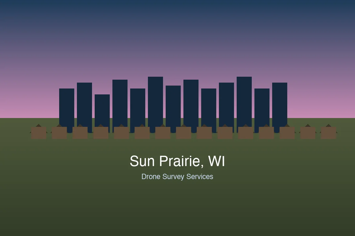 Aerial view of Sun Prairie, WI showing the local landscape and terrain relevant to aerial imaging operations