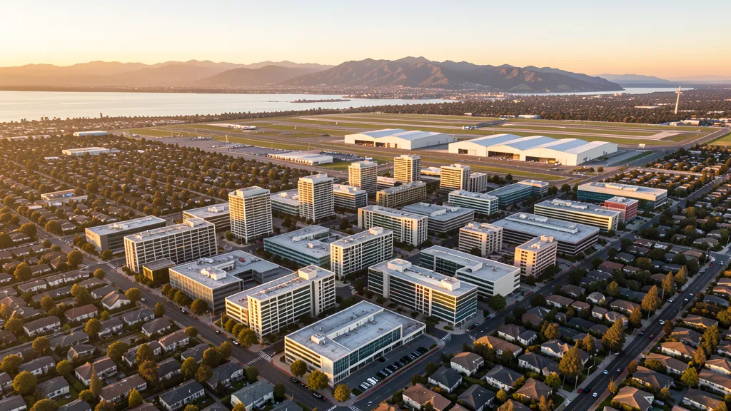 Aerial view of Sunnyvale, CA showing the local landscape and terrain relevant to aerial imaging operations