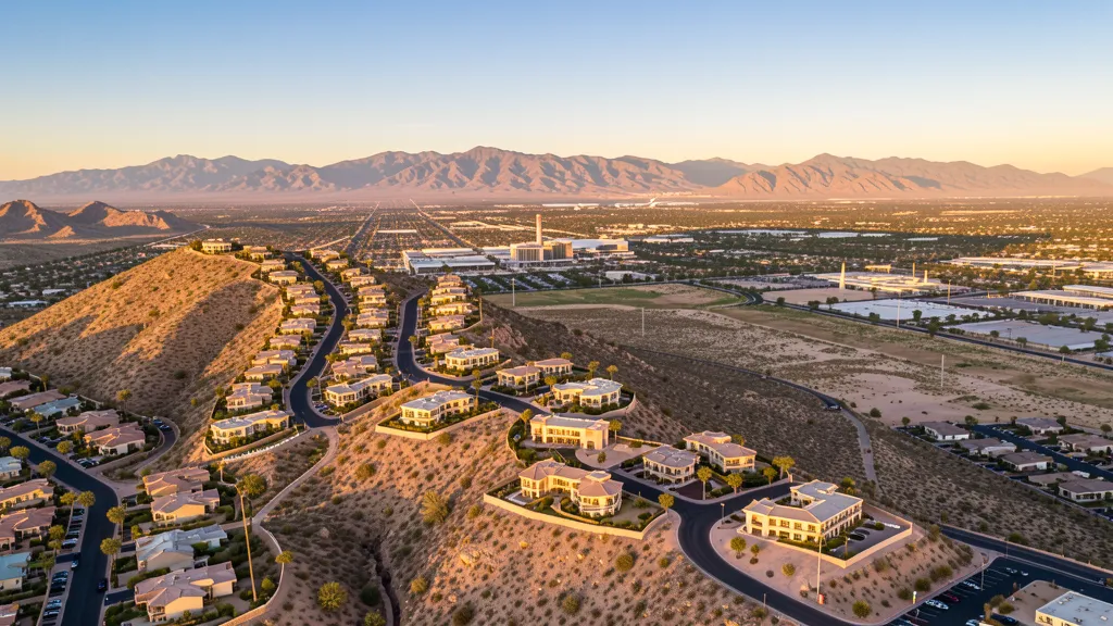Aerial view of Sunrise Manor, NV showing the local landscape and terrain relevant to aerial imaging operations