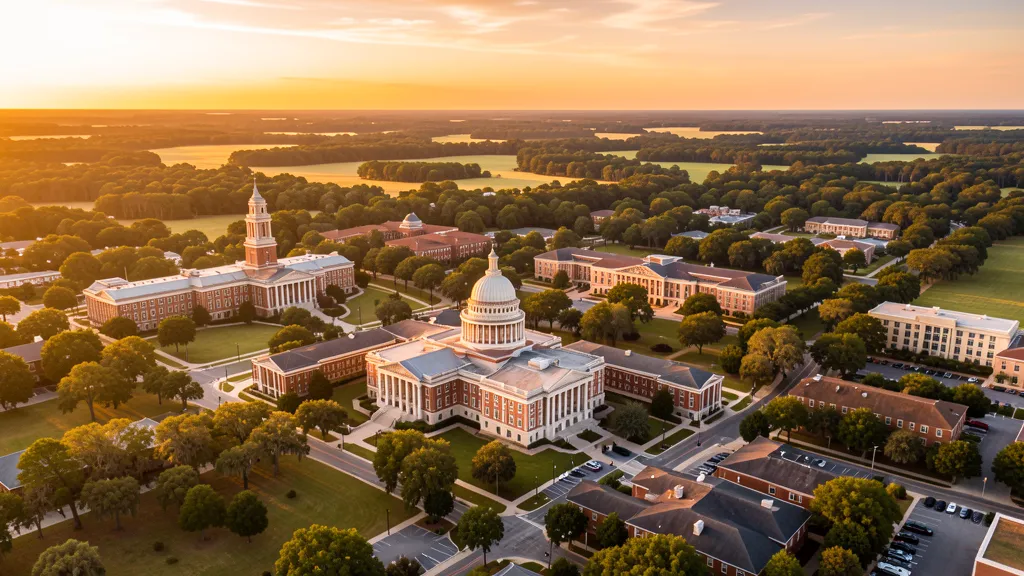 Aerial view of Tallahassee, FL showing the local landscape and terrain relevant to aerial imaging operations