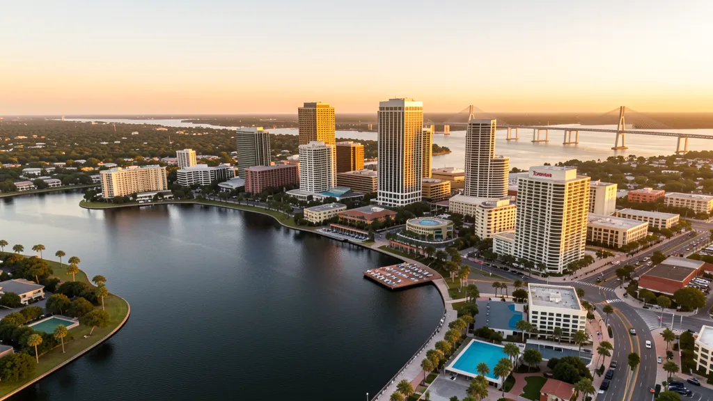 Aerial view of Tampa, FL showing the local landscape and terrain relevant to aerial imaging operations